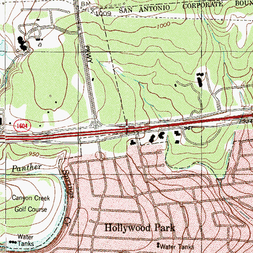 Topographic Map of Justice at the Gate, TX