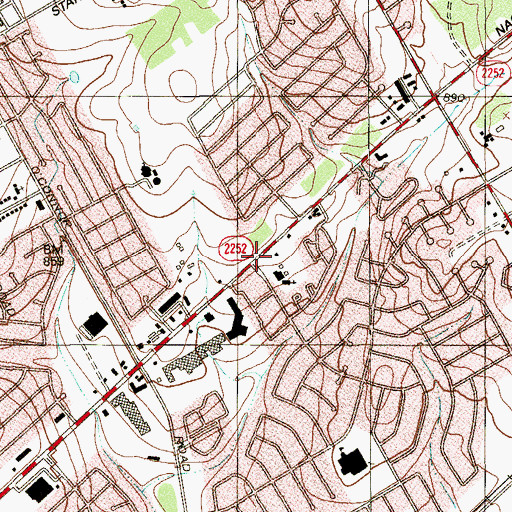 Topographic Map of King of Kings Lutheran Church, TX