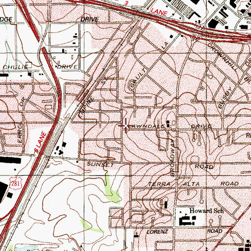 Topographic Map of Kingdom Hall of Jehovahs Witnesses, TX