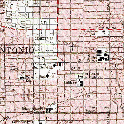 Topographic Map of Kingdom Hall of Jehovahs Witnesses, TX