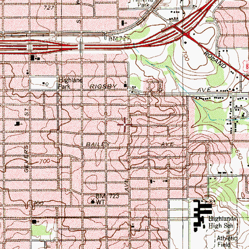 Topographic Map of Kingdom Hall of Jehovahs Witnesses, TX
