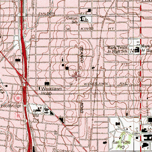 Topographic Map of Kingdom Hall of Jehovahs Witnesses, TX