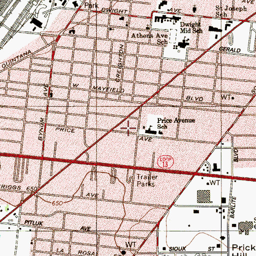 Topographic Map of Kingdom Hall of Jehovahs Witnesses, TX