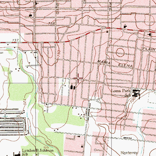 Topographic Map of La Hermosa Templo, TX