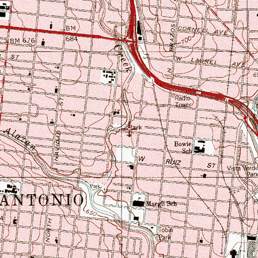 Topographic Map of La Iglesia Del Dios Vivo Columna y Apyo de La Verdad, TX
