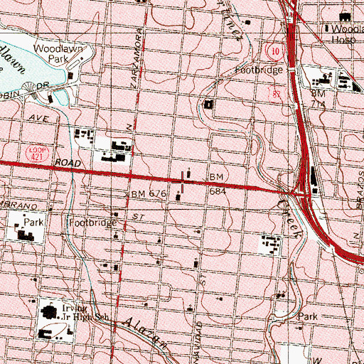 Topographic Map of Laurel Street Church of Christ, TX