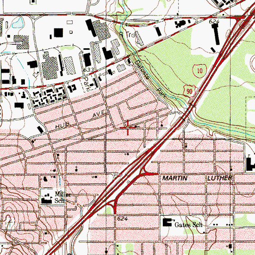Topographic Map of Lilly of the Valley Missionary Baptist Church, TX