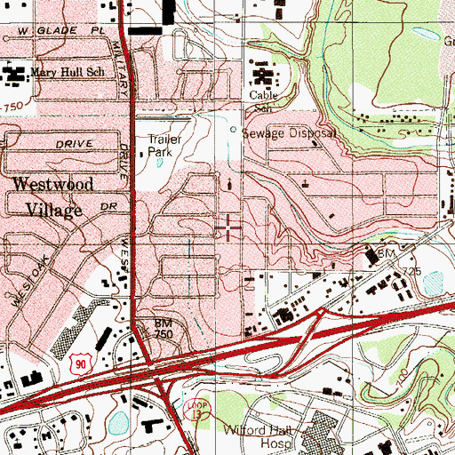 Topographic Map of Living Rock Church of God Seventh Day Adventist Church, TX