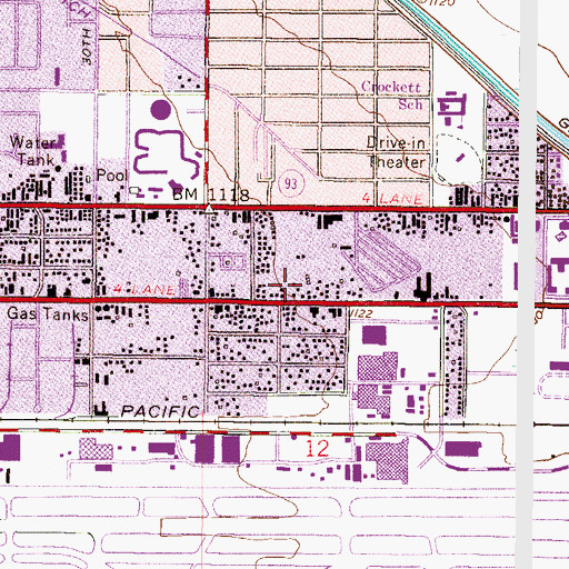 Topographic Map of A-1 Trailer Park, AZ