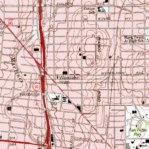 Topographic Map of Marcha Methodist Church, TX