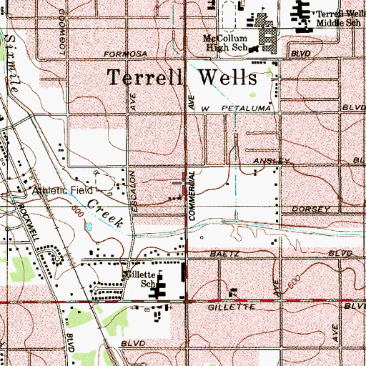 Topographic Map of Miracle Center, TX