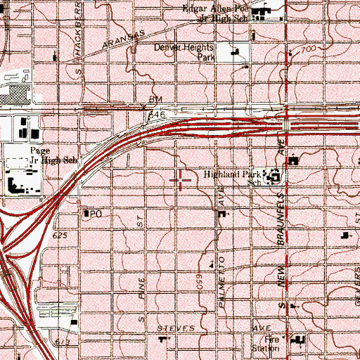 Topographic Map of Missionary Sisters, TX
