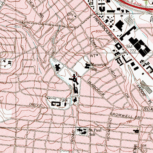 Topographic Map of Morningside Manor, TX