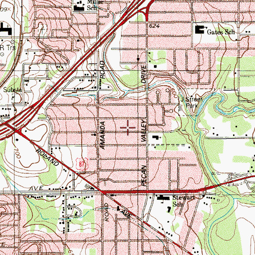 Topographic Map of Mount Moriah Christian Fellowship Baptist Church, TX