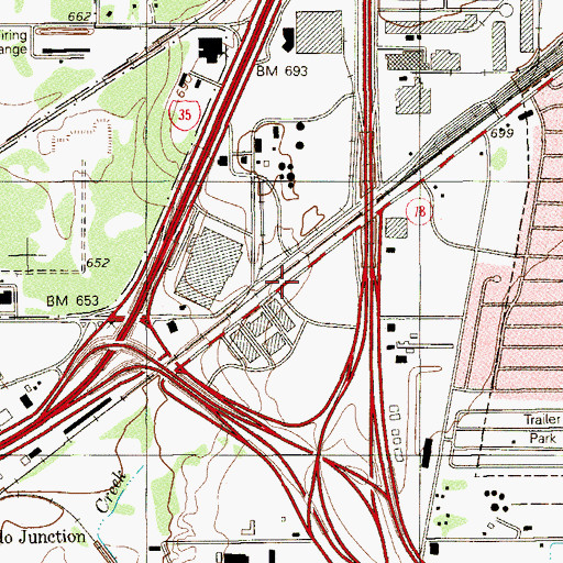 Topographic Map of New Direction Christian Center, TX