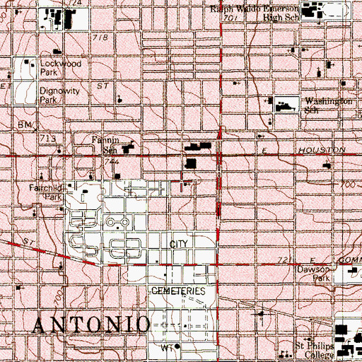 Topographic Map of New Rose of Sharon Missionary Baptist Church, TX