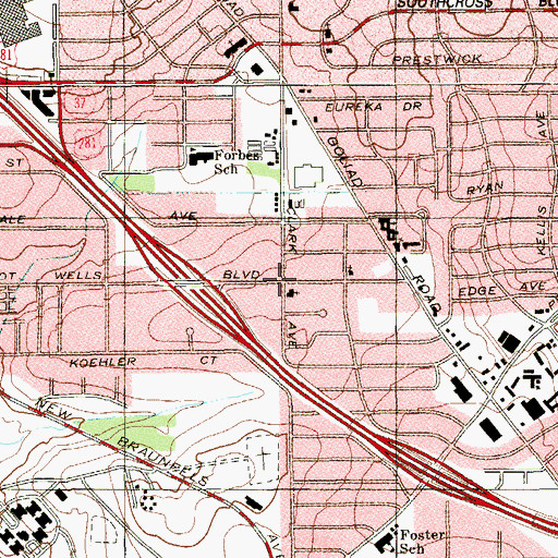 Topographic Map of New Testament Christian Church, TX