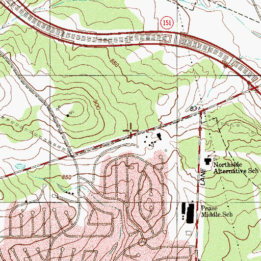 Topographic Map of Northwest Hills Christian Church, TX