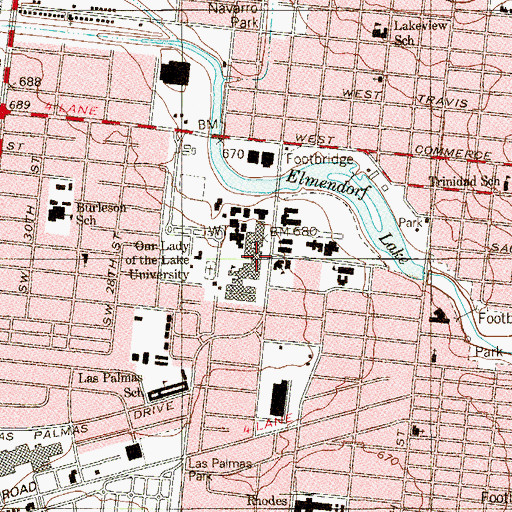 Topographic Map of Our Lady of the Lake Catholic Church, TX