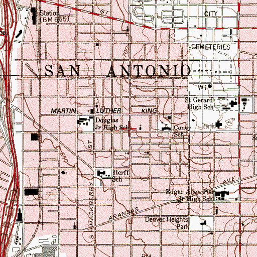 Topographic Map of Porter Memorial Christian Methodist Episcopal Church, TX