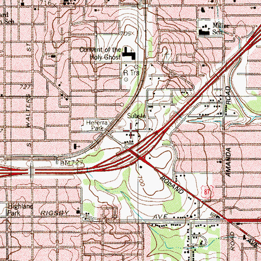 Topographic Map of Prayer House, TX