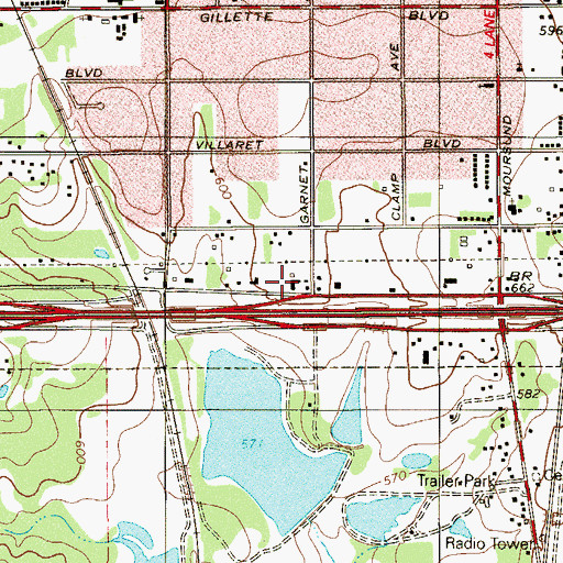 Topographic Map of Promised Land Church, TX