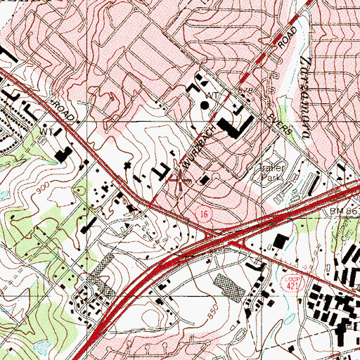 Topographic Map of Redeemed Christian Church of San Antonio, TX