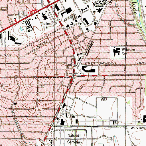 Topographic Map of Redeemers Praise Church, TX