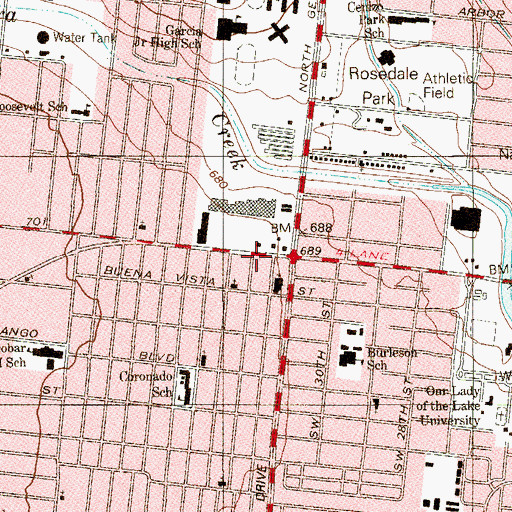 Topographic Map of Religious Education Center, TX