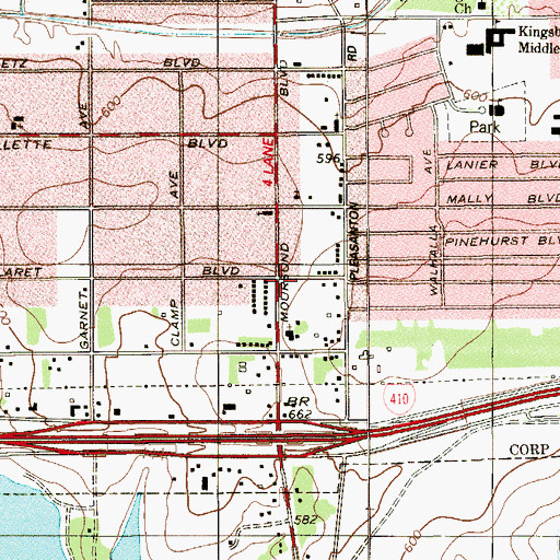 Topographic Map of Restoration Christian Fellowship Church, TX