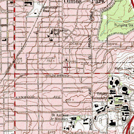 Topographic Map of River City Living Church, TX
