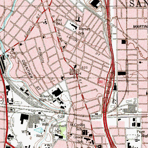 Topographic Map of Saint Anthony the Great Orthodox Church, TX