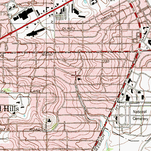 Topographic Map of Saint Davids Episcopal Church, TX
