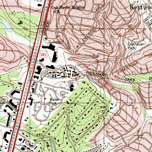 Topographic Map of Saint Mark the Evangelist Catholic Church, TX