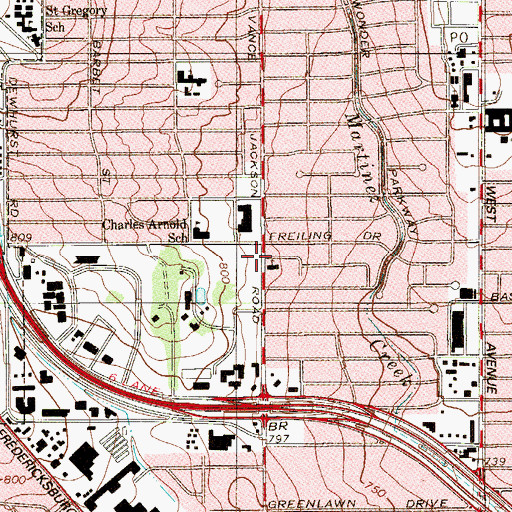 Topographic Map of Saint Marks United Methodist Church, TX