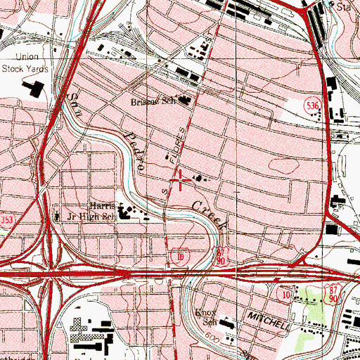 Topographic Map of Saint Philip of Jesus Catholic Church, TX