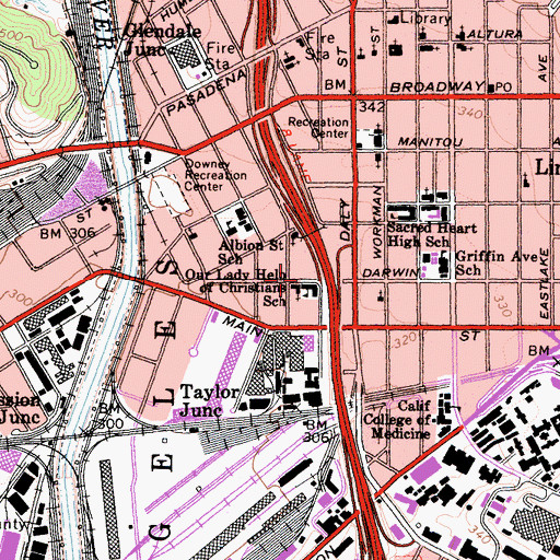 Topographic Map of Our Lady Help of Christians School, CA