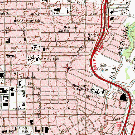 Topographic Map of Saint Sophia Greek Orthodox Church, TX