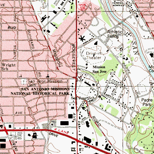 Topographic Map of San Jose Church, TX