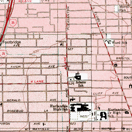 Topographic Map of Saved by Grace Gospel Church, TX