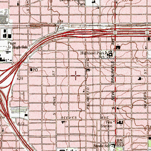 Topographic Map of Seminario Biblico Bautista, TX