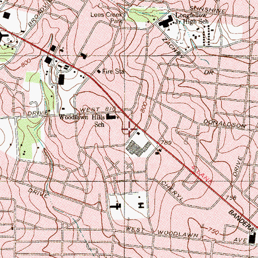 Topographic Map of Seventh Day Church of God, TX