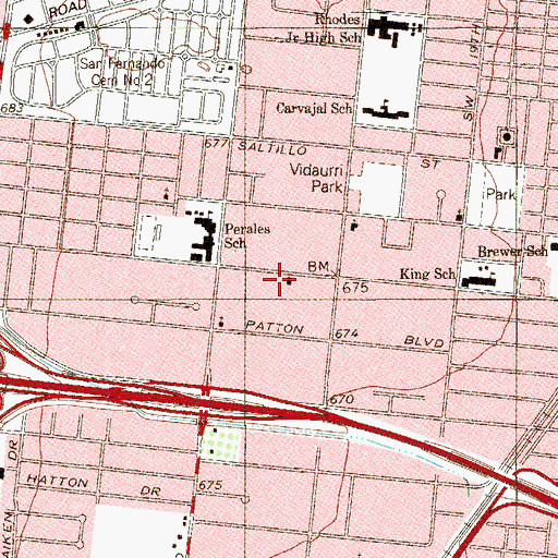 Topographic Map of Seventh Day Church of God, TX