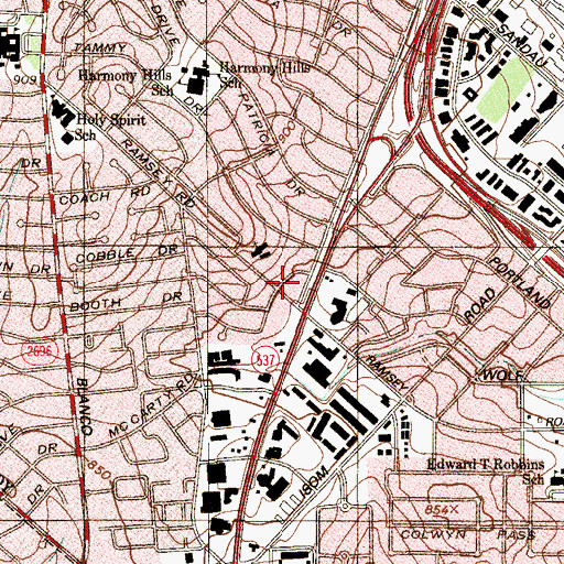 Topographic Map of Shepherd King Lutheran Church, TX