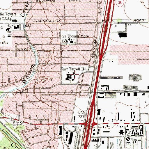Topographic Map of Shepherd of the Hills Church of God, TX