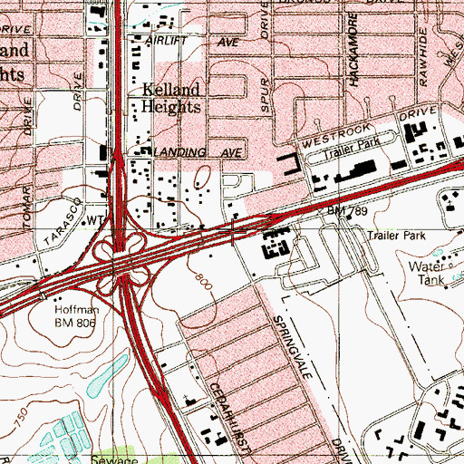 Topographic Map of Sonrise Church, TX