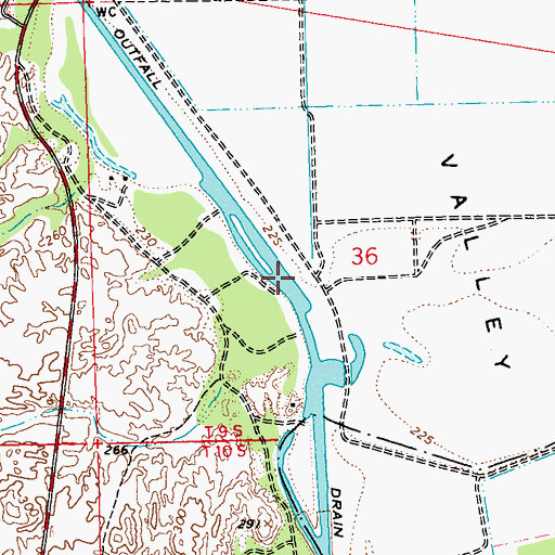 Topographic Map of Outfall Drain, CA