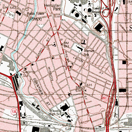Topographic Map of Southtown Community Church, TX