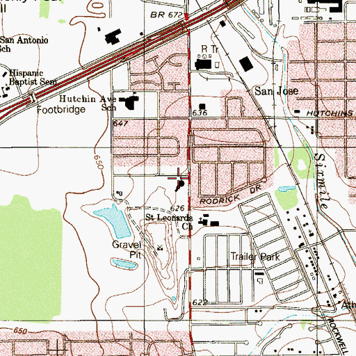 Topographic Map of Templo Bethesda Assembly of God, TX