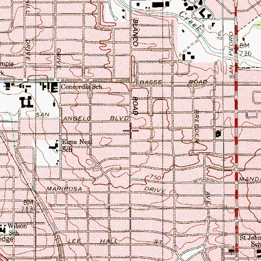 Topographic Map of Templo Christiano, TX